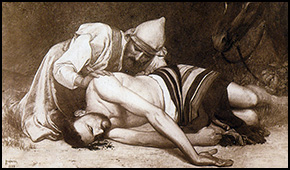 The Good Samaritan, a painting by Juglaris