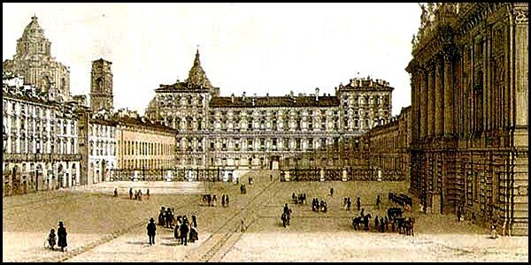 Royal Palace and Square, Turin in nineteenth century