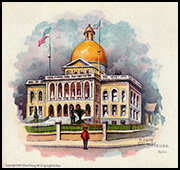Massachusetts Statehouse postcard published by Prang