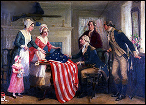 Betsy Ross Presents First American Flag