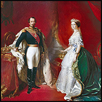 Emperor Napoleon III and Empress Eugenie, France's deposed rulers