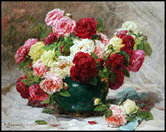 Still Life paining of Roses by Georges Jeannin