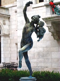 Bacchante and Infant Faun, sculpture by Frederick MacMonnies