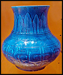 Blue faience-glazed pottery by Theodore Deck