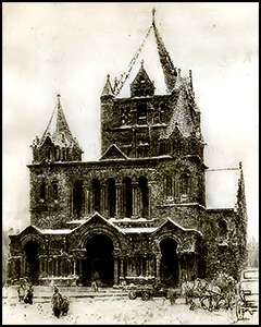 Trinity Church, Boston, etching by Sears Gallagher