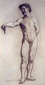Standing male nude, by Juglaris