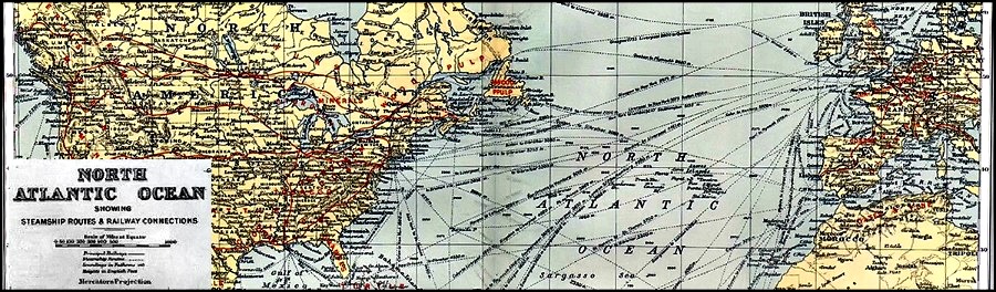 North Atlantic Ocean map