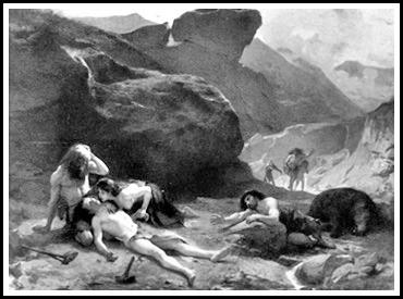 A Drama from a Prehistoric Epoch, a painting by Andrea Gastaldi, 1870