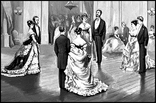 Nineteenth-century dancers performing a quadrille